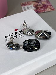 Серьги KR Queen silver night 1