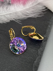 Серьги RIVOLI 14mm с австрийскими кристаллами VL Au 3
