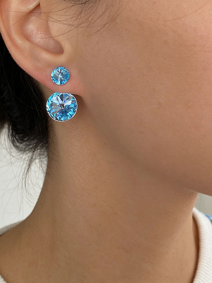 Серьги Roncato 14мм с австрийскими кристаллами aquamarine