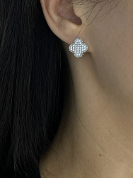 Серьги Klever crystal/jet с эмалью 1