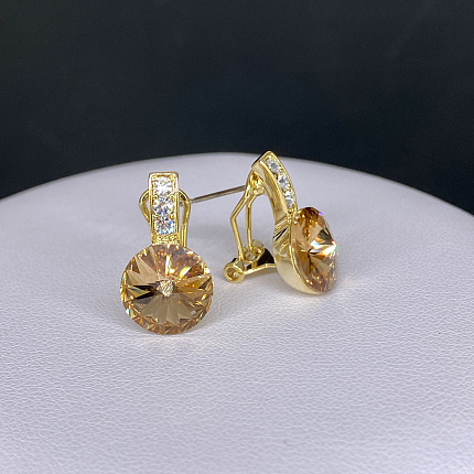 Серьги BluC rivoli 10mm gold Au