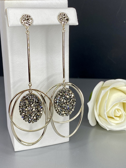 Серьги IREN Saturn bl diamondl Au