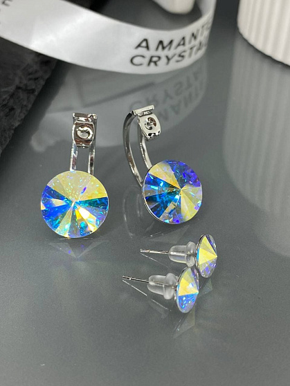 Серьги KR Roncato 14мм с австрийскими кристаллами AB