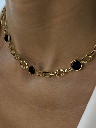 Колье Tablet цепь jet Au 1