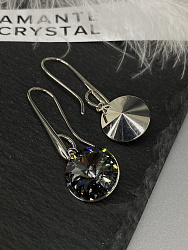 Серьги Elina 14mm silver night 2