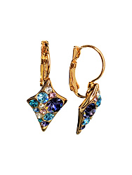 Серьги Rivolo Romb tanzanite mix Au с переливающимся оттенком
