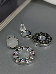 Серьги Flower white (эмаль) 2