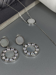 Серьги Flower white (эмаль) 4