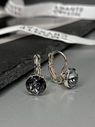 Серьги Assol 9mm с австрийскими кристаллами silver night 2