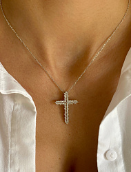 Подвеска Крест с цирконами  1