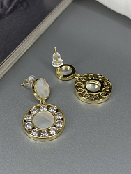 Серьги Flower white Au (эмаль) 2