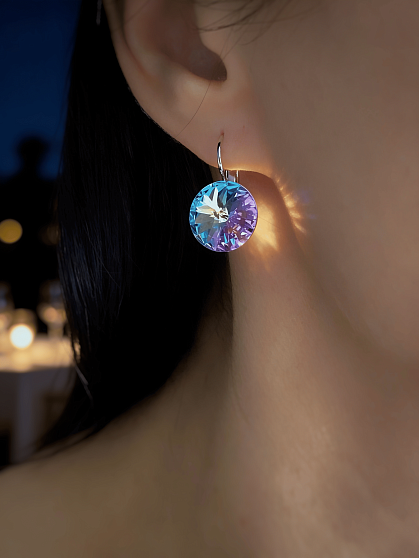 Модные серьги RIVOLI 14mm с австрийскими кристаллами VL