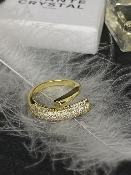 Кольцо Kiss crystal Au