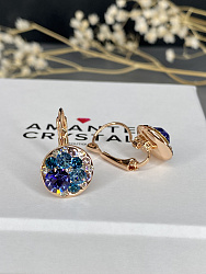 Серьги Rivolo tanzanite mix Au с переливающимся оттенком 2