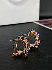 Серьги Color mix покрытие желтое золото 3