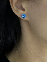 Пусеты 8 mm aquamarine 1