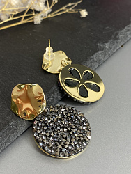 Серьги IREN 23 mm jet  Au 1