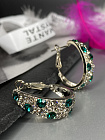 Серьги KR Fashion new emerald (англ. замок)