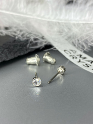 Пусеты Lera 3 mm crystal 4