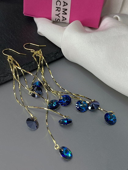 Эксклюзивные серьги KR SOFI bermuda blue Au