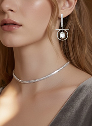 Серьги Capri/baget Asymmetria crystal 1