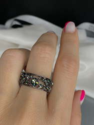 Кольцо Fashion  bl diamon /jet 1