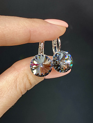 Серьги RIVOLI 12 с австрийскими кристаллами silver night 2