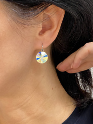 Серьги RIVOLI 14mm с австрийскими кристаллами AB 1