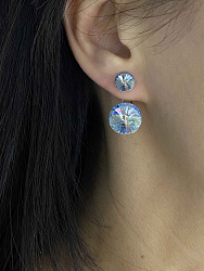 Серьги KR Roncato 14мм с австрийскими кристаллами blue shade 1