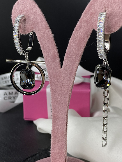 Серьги Capri/baget Asimetria silver