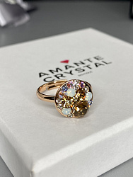 Кольцо Rivolo Haki розовое золото 2