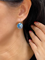 Серьги RIVOLI 14mm с австрийскими кристаллами aquamarine 1