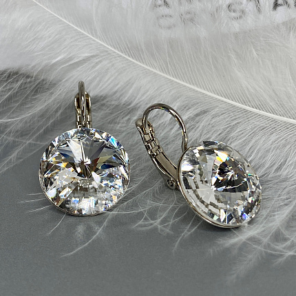 Серьги RIVOLI 14mm с австрийскими кристаллами crystal