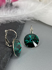 Серьги RIVOLI 14 mm emerald