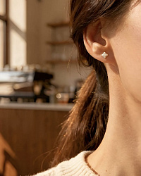 Пусеты Klever розовый керамика 1