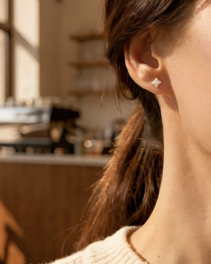 Пусеты Klever розовый керамика