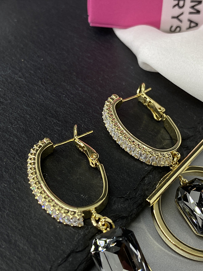 Серьги Capri/baget Asimetria silver Au