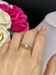 Кольцо Leral 6mm crystal покрытие желтое золото 1