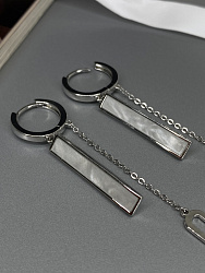 Серьги Kaskad (эмаль) white 2