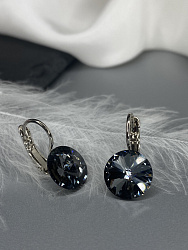 Серьги RIVOLI 10 с австрийскими кристаллами silver night 3