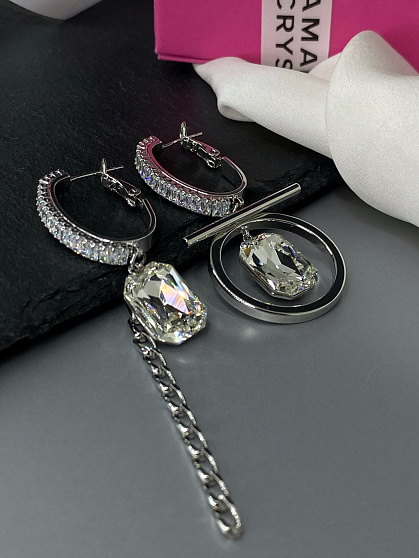 Серьги Capri/baget Asimetria crystal