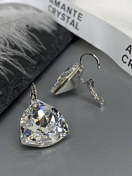 Серьги KR Dafna 18mm crystal покрытие белый родий 4