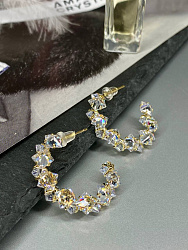 Серьги Zircon полукольца 2,8см Au 2