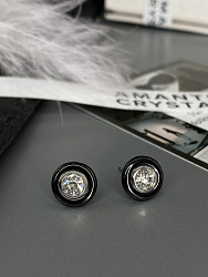 Пусеты Керамика черные 3