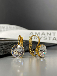 Серьги Assol 9mm с австрийскими кристаллами crystal Au 3