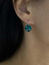 Серьги RIVOLI 12 с австрийскими кристаллами emerald 1