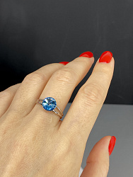 Кольцо ELIS 8mm aquamarine элегантное 3