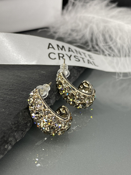Серьги KR Fashion mini black diamond