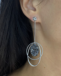 Серьги IREN Saturn jet 2