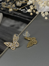 Серьги Бабочки mini с Цирконами crystal Au 1